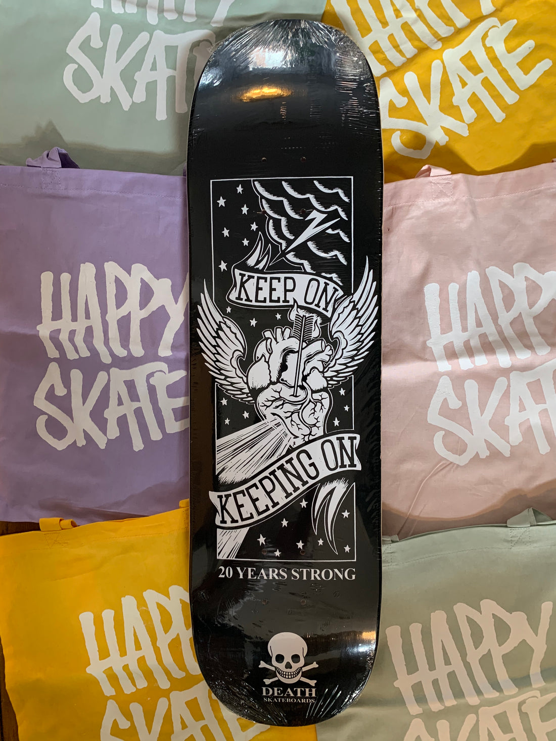 New Death Boards and New Happy Skate Totes
