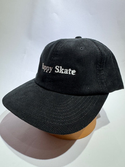 Happy Skate Corduroy Cap - Black