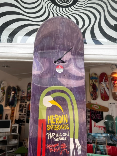 Heroin Lee Yankou Papillon Skateboard Deck 8.5”