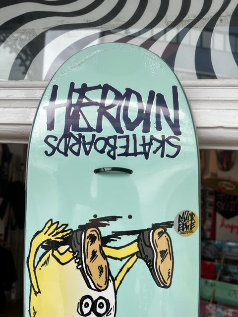 Heroin Symmetrical Egg Skateboard Deck Blue 8.75″