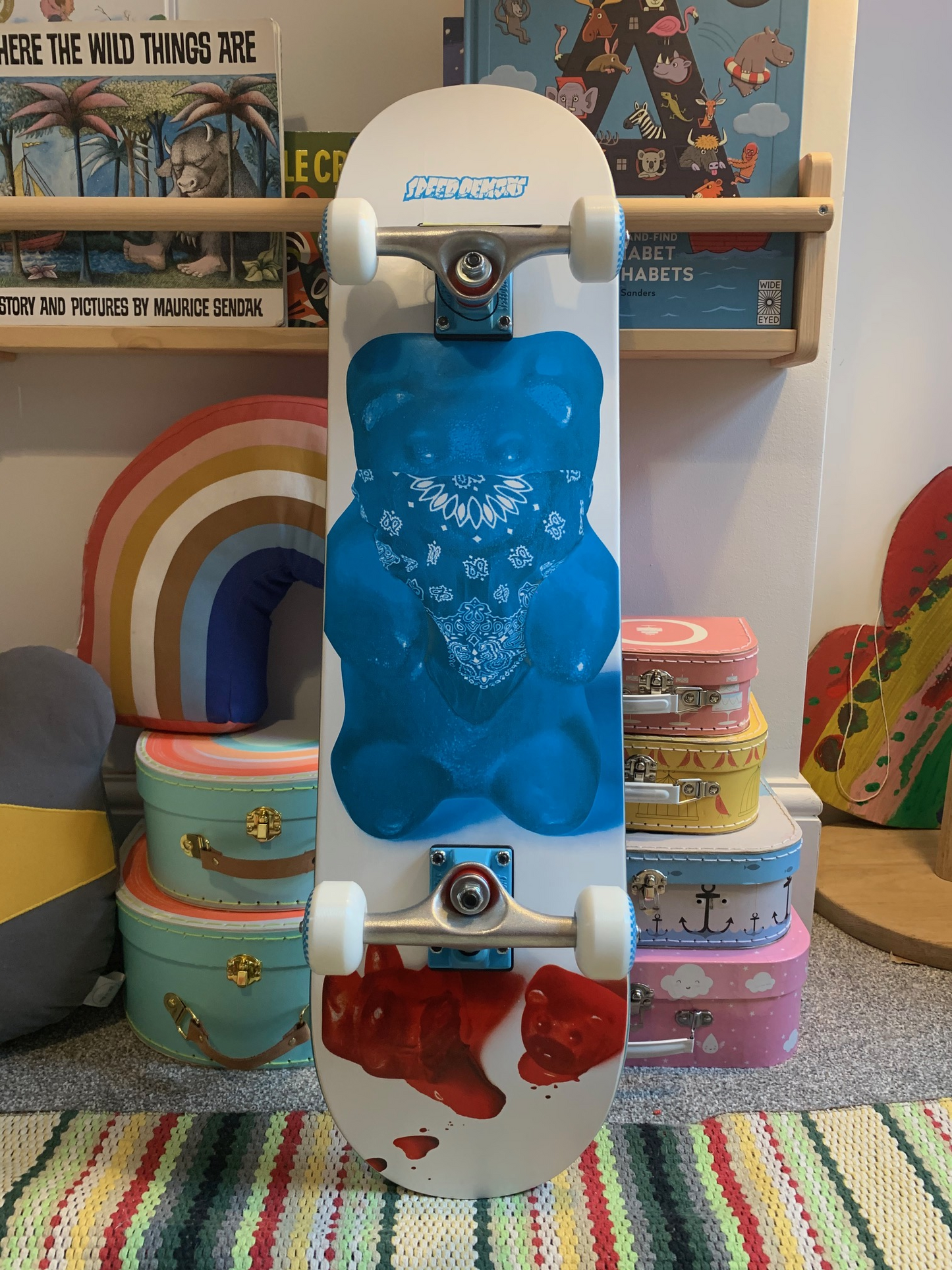 Speed Demons Thuggy Bear Blue Complete 8.00" Skateboard