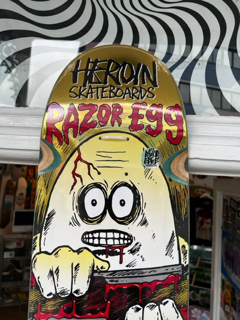 Heroin Skateboards Razor Egg Gold Foil 9.5 x 32