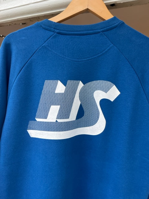 Happy Skate Crew Neck Royal Blue HS logo