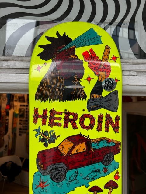 Heroin Skateboards Tom Day Life Series, Artwork by Hirotton 8.625"