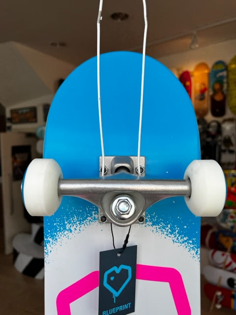 Blueprint Spray Heart V2 Pink Blue Complete Skateboard - 31.125" x 7.75"