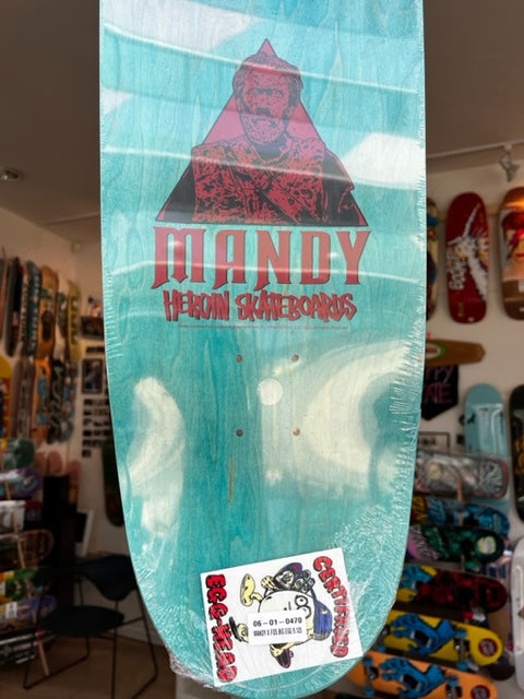 Heroin Skateboards Mandy x Fos Big Egg (Red Stain) Skateboard Deck 9.125"