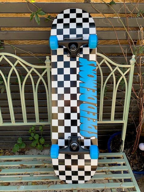 Speed Demons Checkers Complete Black/Blue 7.75"