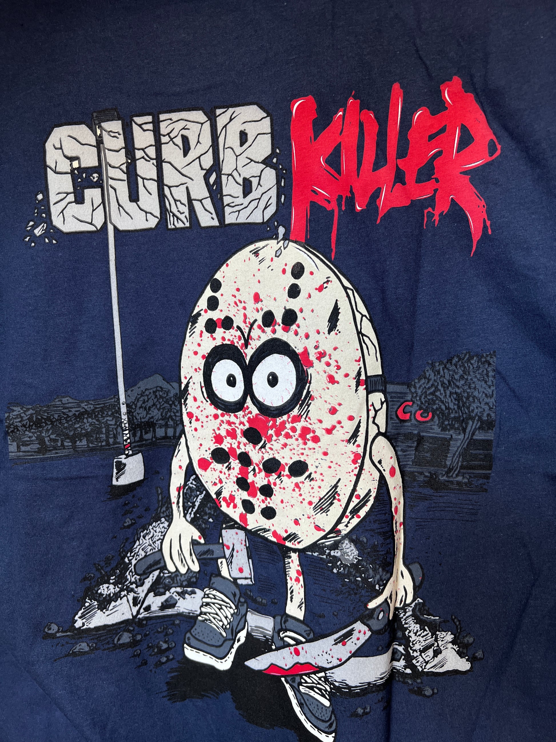 Heroin Skateboards Curb Killer T-Shirt | Navy