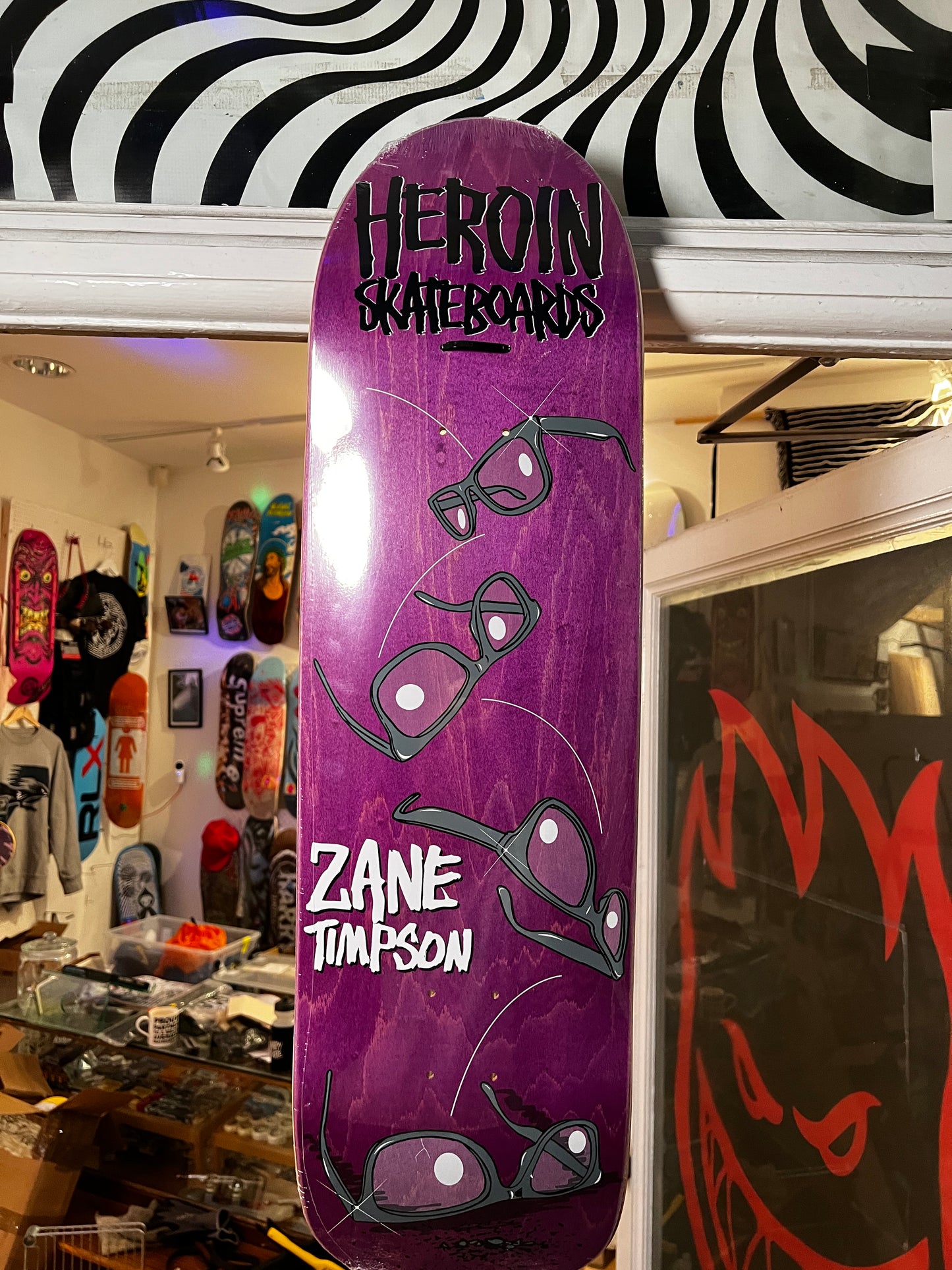 Heroin Skateboards Zane Timpson Glasses 9"