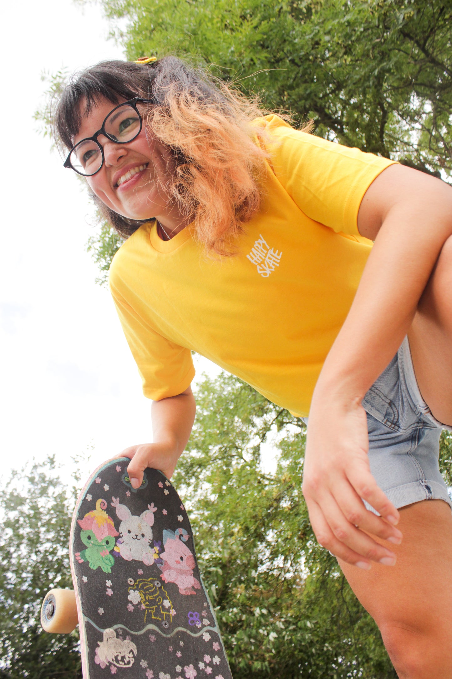 Happy Skate Short Sleeve Tee Yellow