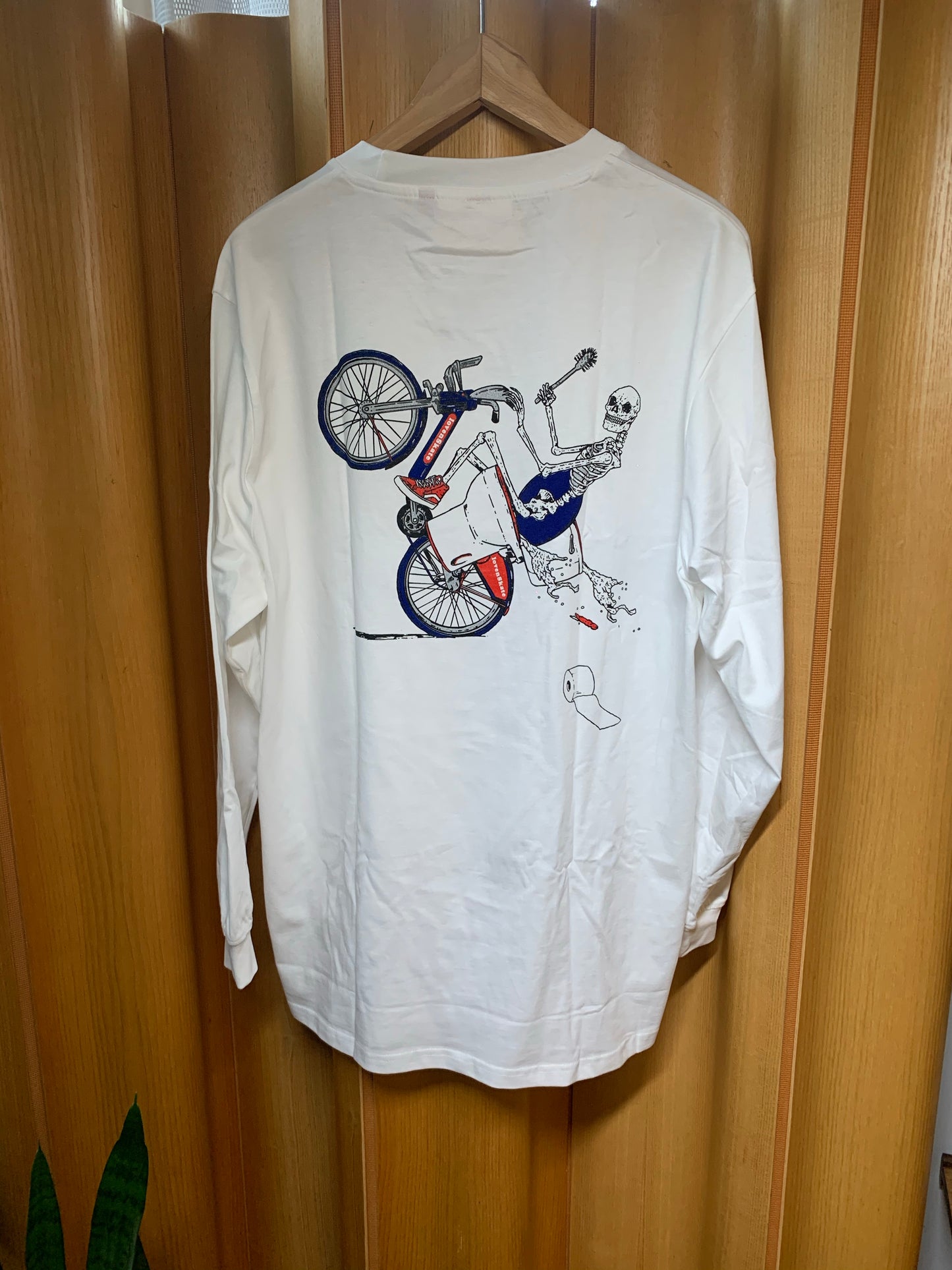 Lovenskate x French 'On Your Bike Boris!' L/S T-Shirt - White