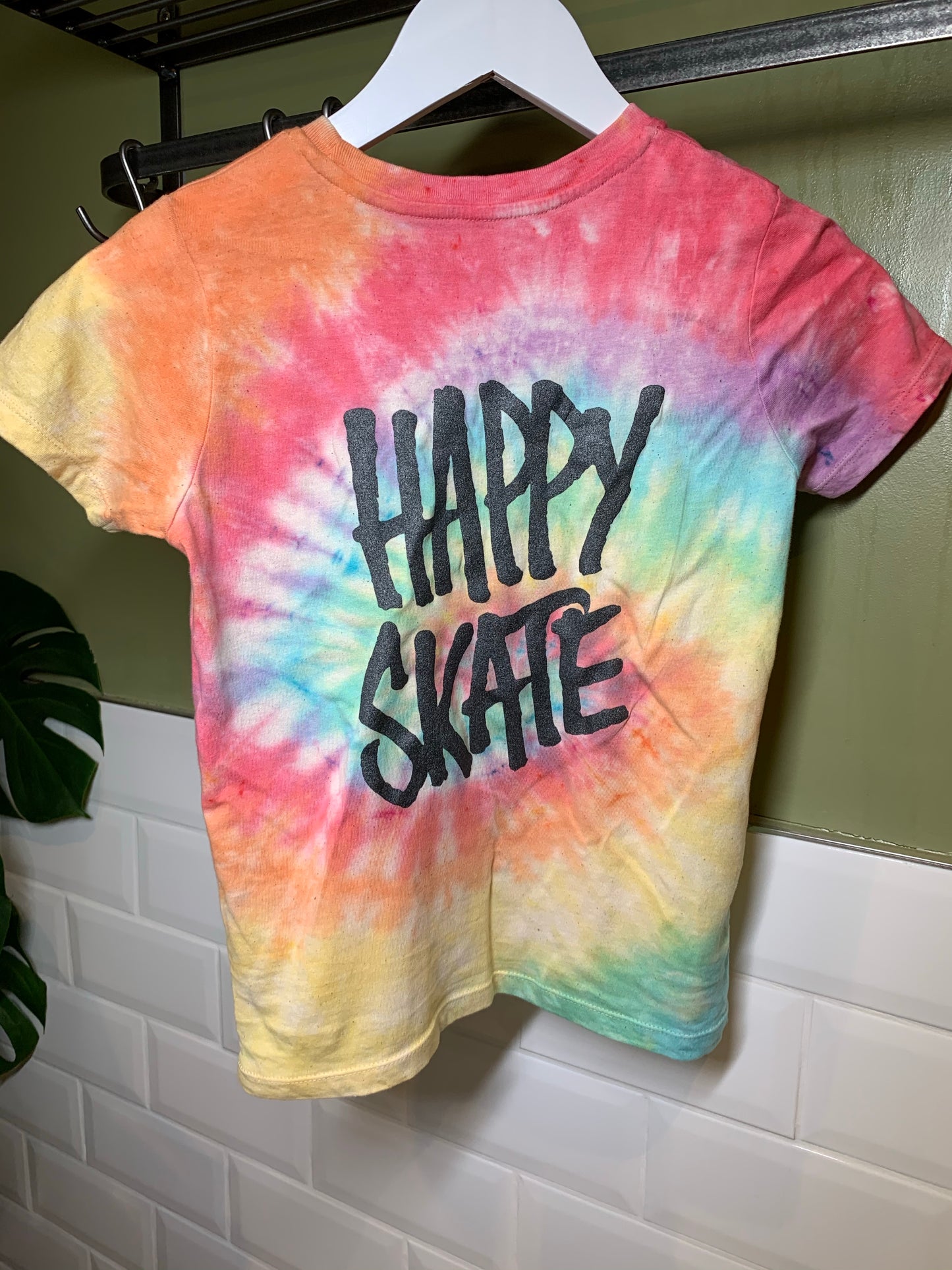 Happy Skate X Dye Hard Rainbow Kids tee
